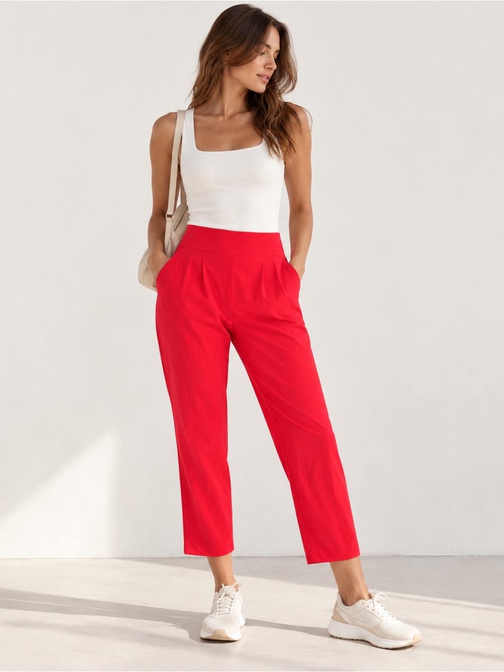 NWOT Lululemon Your True Trouser High-Rise Crop Carnation Red Size 12